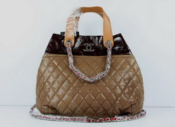 Replica Chanel Tote Bag Coffee Lambskin Leather 50132 On Sale